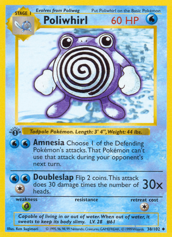Poliwhirl z edície Base, karta č.38
