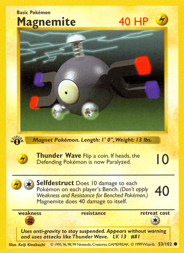 Magnemite z edície Base, karta č.53
