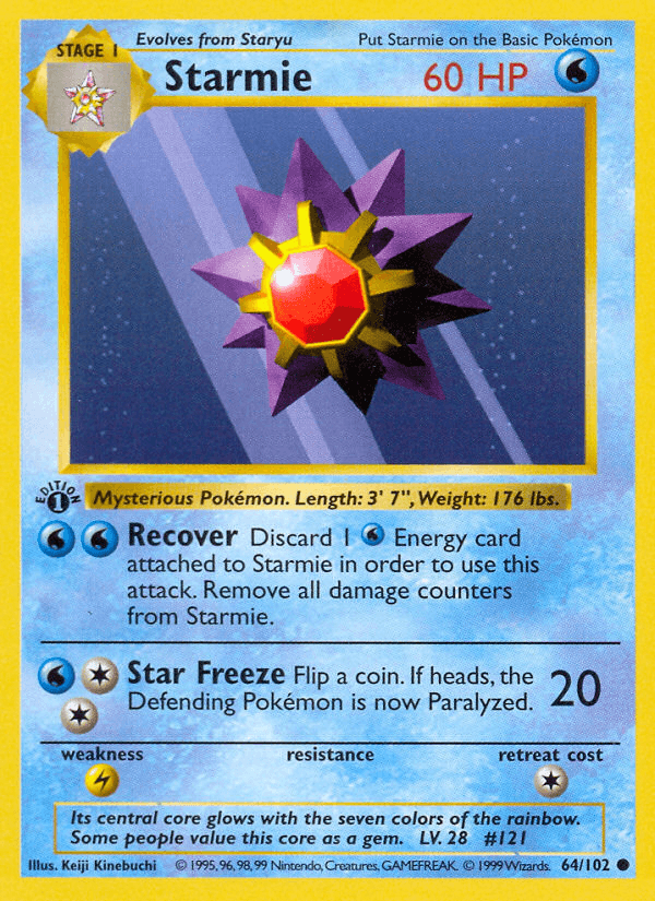 Starmie z edície Base, karta č.64