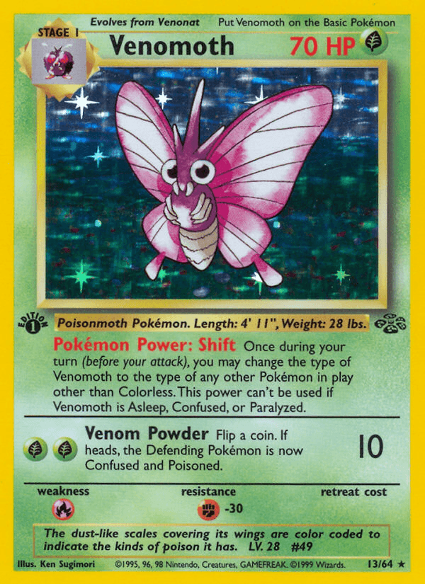 Venomoth z edície Jungle, karta č.13