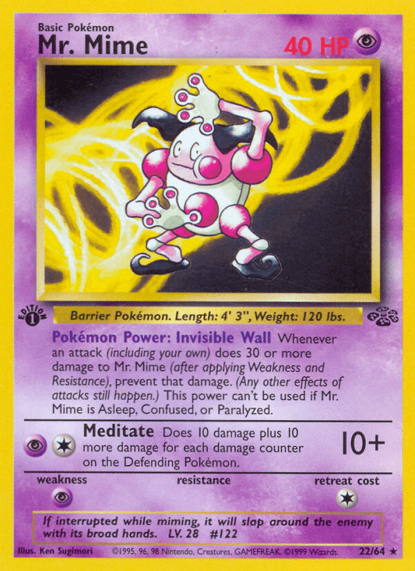 Mr. Mime z edície Jungle, karta č.22