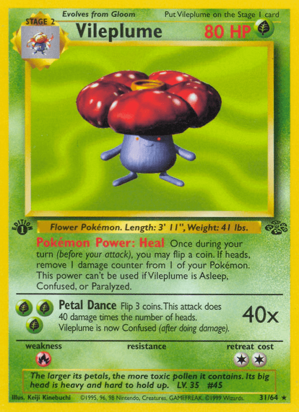 Vileplume z edície Jungle, karta č.31