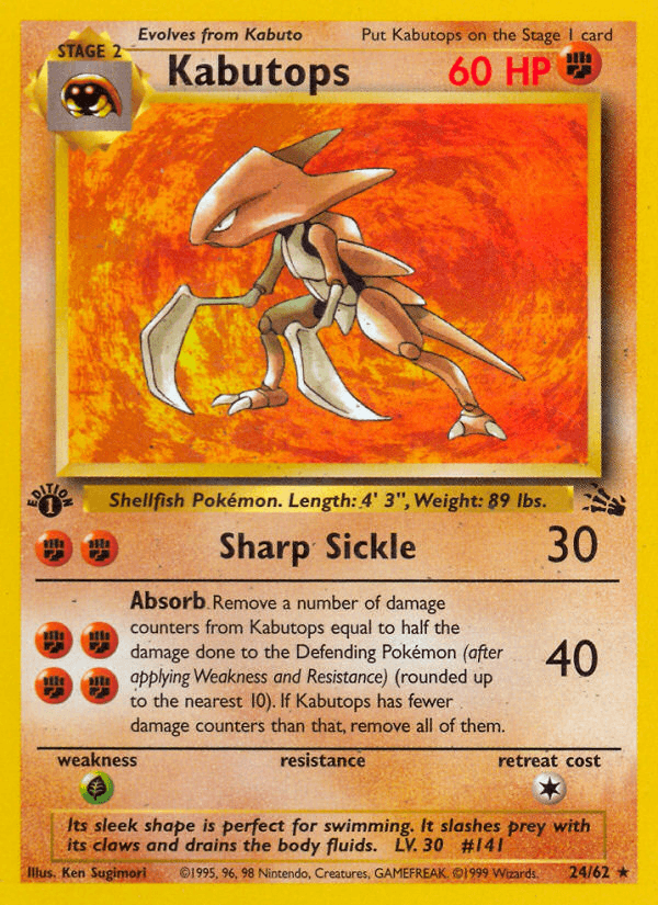 Kabutops z edície Fossil, karta č.24