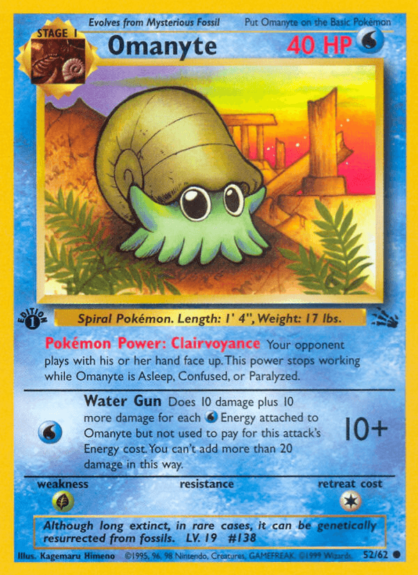 Omanyte z edície Fossil, karta č.52