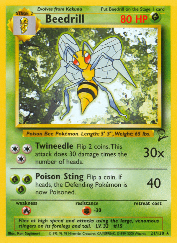 Beedrill z edície Base Set 2, karta č.21