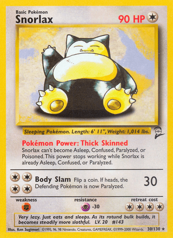 Snorlax z edície Base Set 2, karta č.30