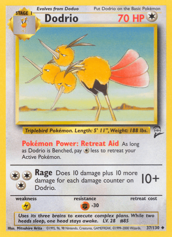 Dodrio z edície Base Set 2, karta č.37