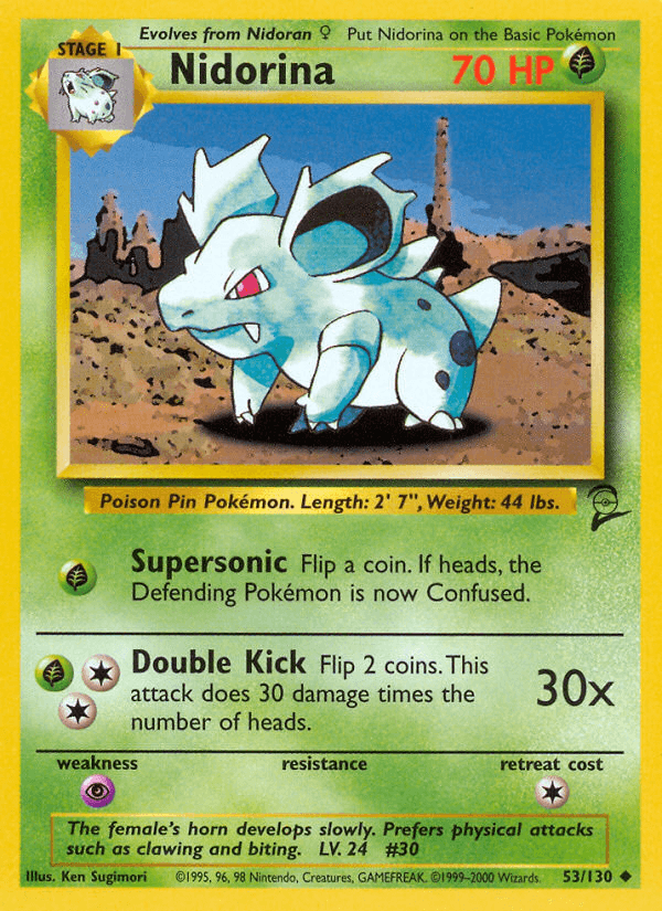 Nidorina z edície Base Set 2, karta č.53