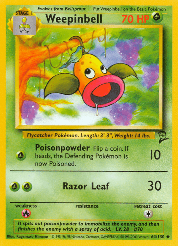 Weepinbell z edície Base Set 2, karta č.64
