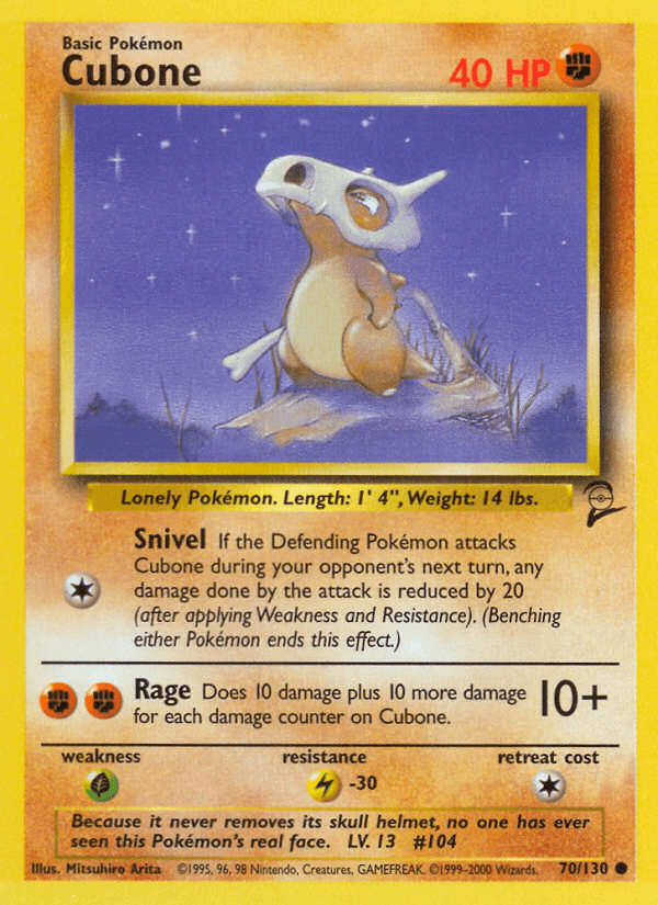 Cubone z edície Base Set 2, karta č.70