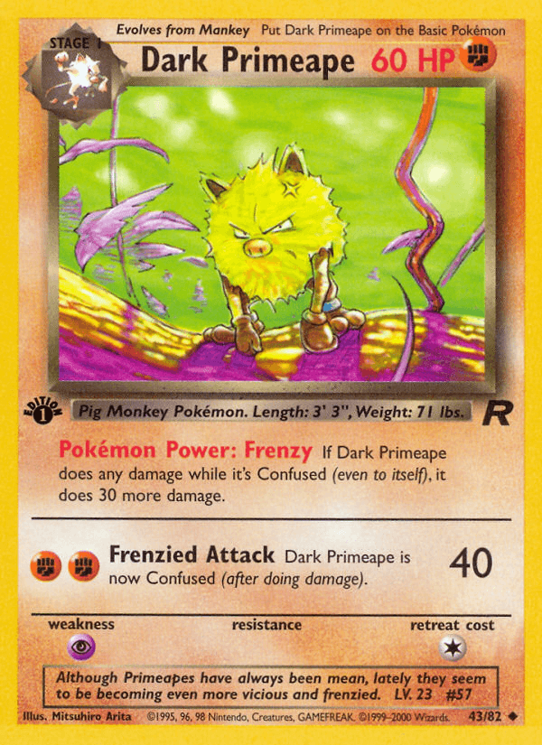 Dark Primeape z edície Team Rocket, karta č.43