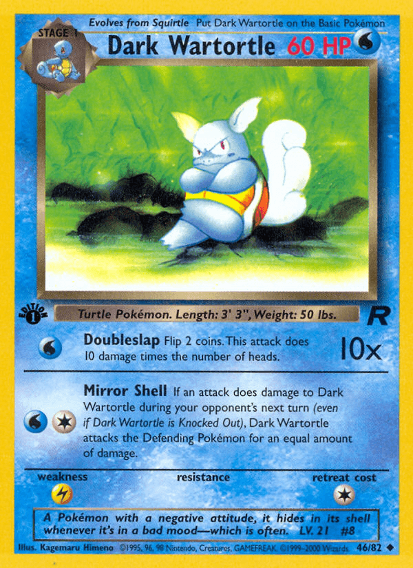 Dark Wartortle z edície Team Rocket, karta č.46