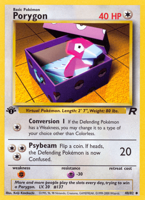 Porygon z edície Team Rocket, karta č.48