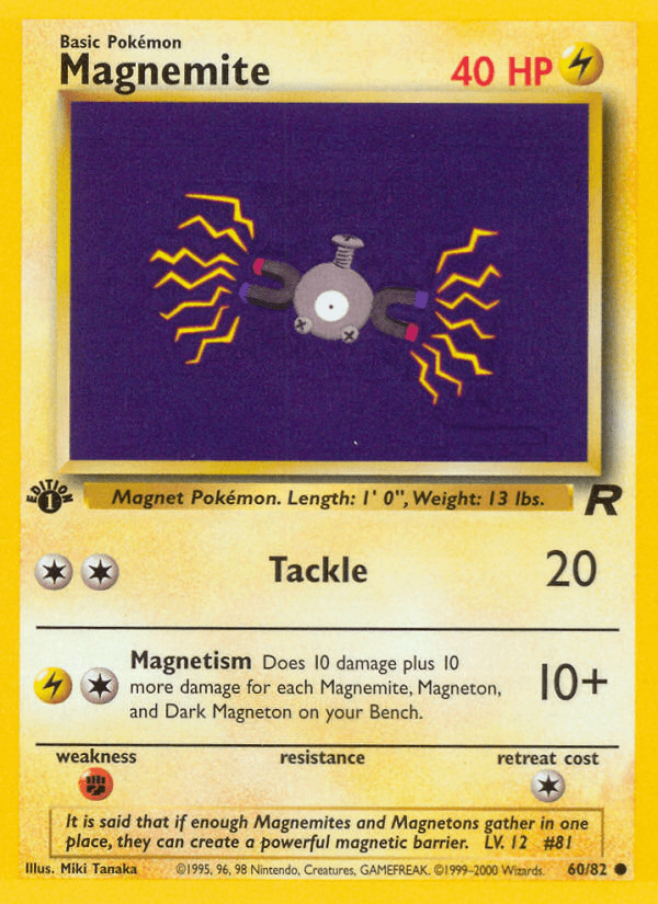 Magnemite z edície Team Rocket, karta č.60