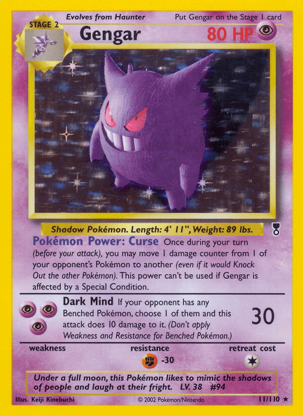 Gengar z edície Legendary Collection, karta č.11