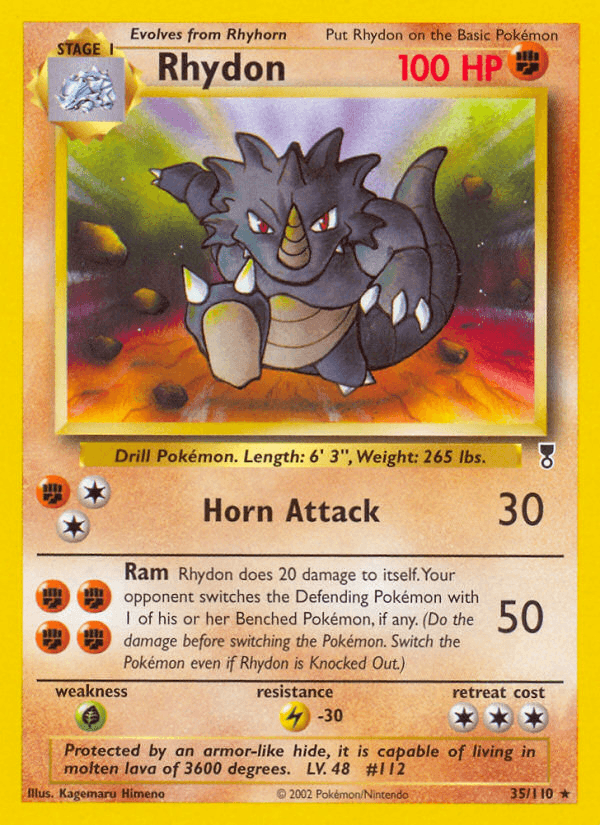 Rhydon z edície Legendary Collection, karta č.35