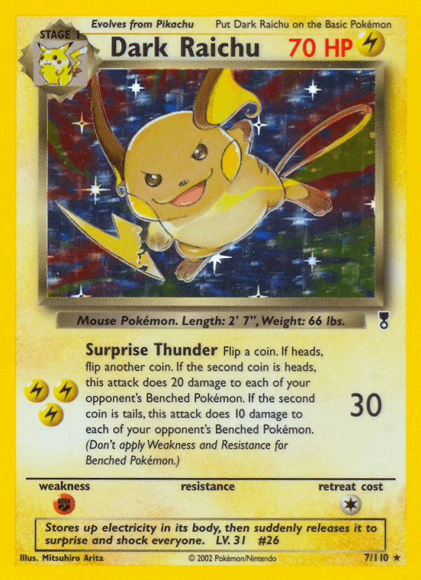Dark Raichu z edície Legendary Collection, karta č.7