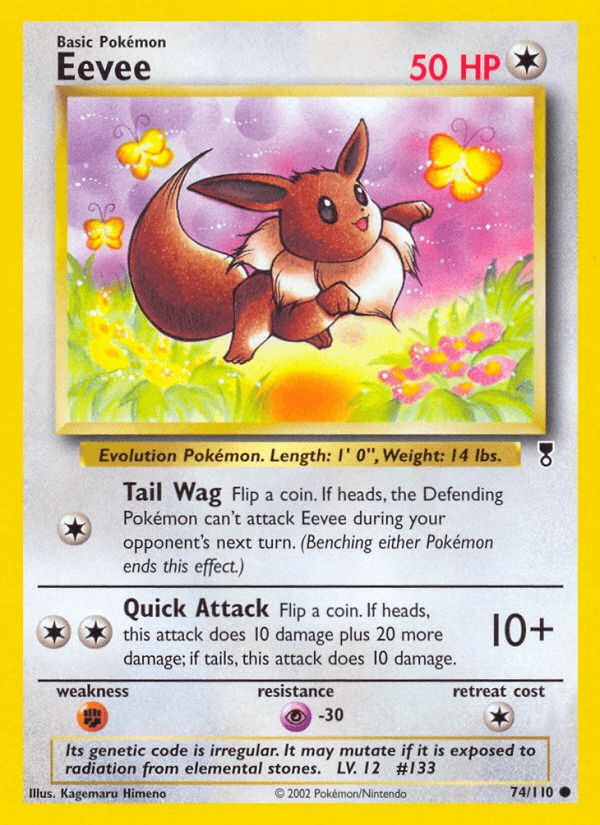 Eevee z edície Legendary Collection, karta č.74