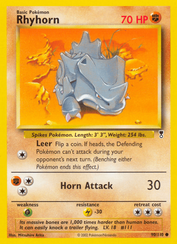 Rhyhorn z edície Legendary Collection, karta č.90