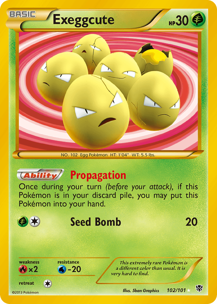 Exeggcute z edície Plasma Blast, karta č.102