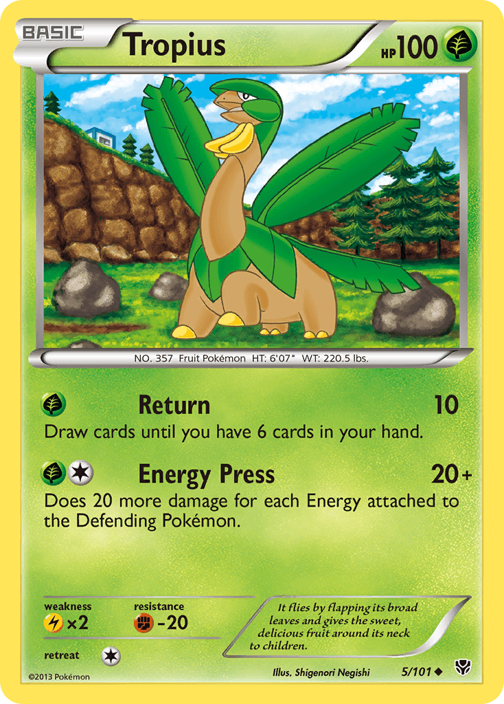 Tropius z edície Plasma Blast, karta č.5