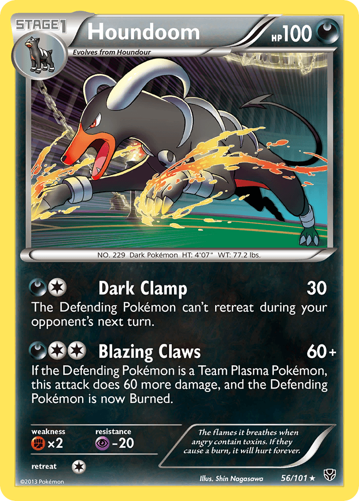 Houndoom z edície Plasma Blast, karta č.56