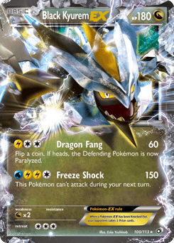 Black Kyurem-EX z edície Legendary Treasures, karta č.100
