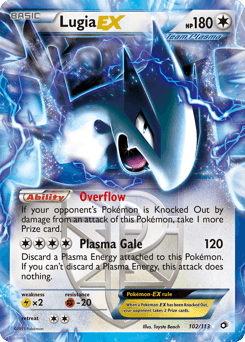 Lugia-EX z edície Legendary Treasures, karta č.102