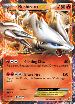 Reshiram-EX z edície Legendary Treasures, karta č.29