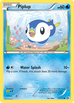 Piplup z edície Legendary Treasures, karta č.33