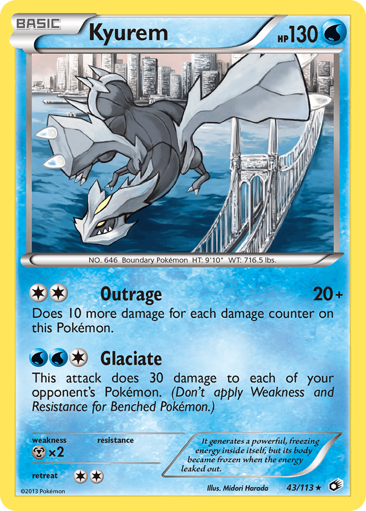 Kyurem z edície Legendary Treasures, karta č.43