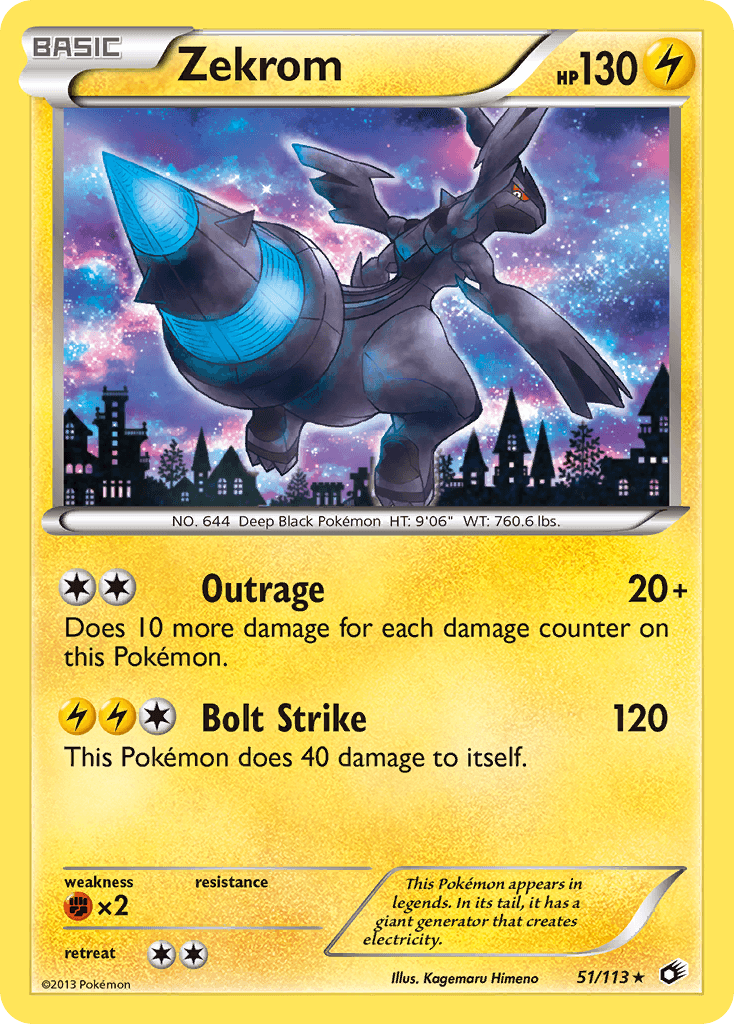 Zekrom z edície Legendary Treasures, karta č.51