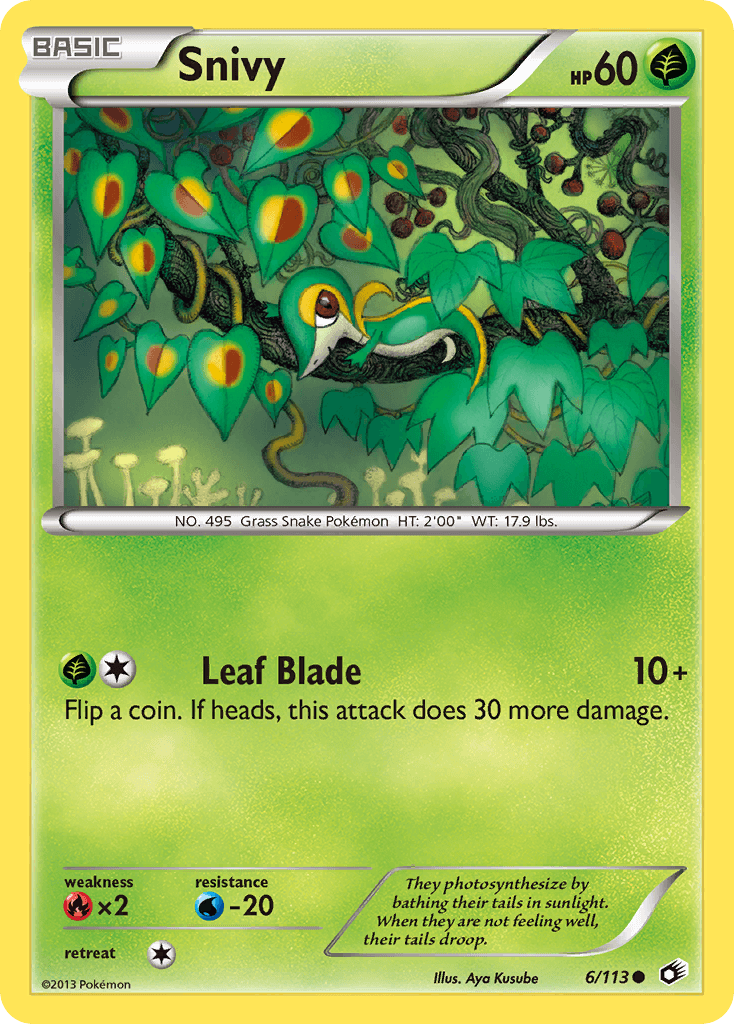 Snivy z edície Legendary Treasures, karta č.6