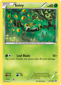 Snivy z edície Legendary Treasures, karta č.6