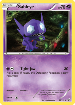 Sableye z edície Legendary Treasures, karta č.61