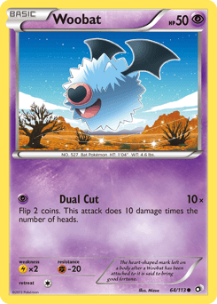 Woobat z edície Legendary Treasures, karta č.64