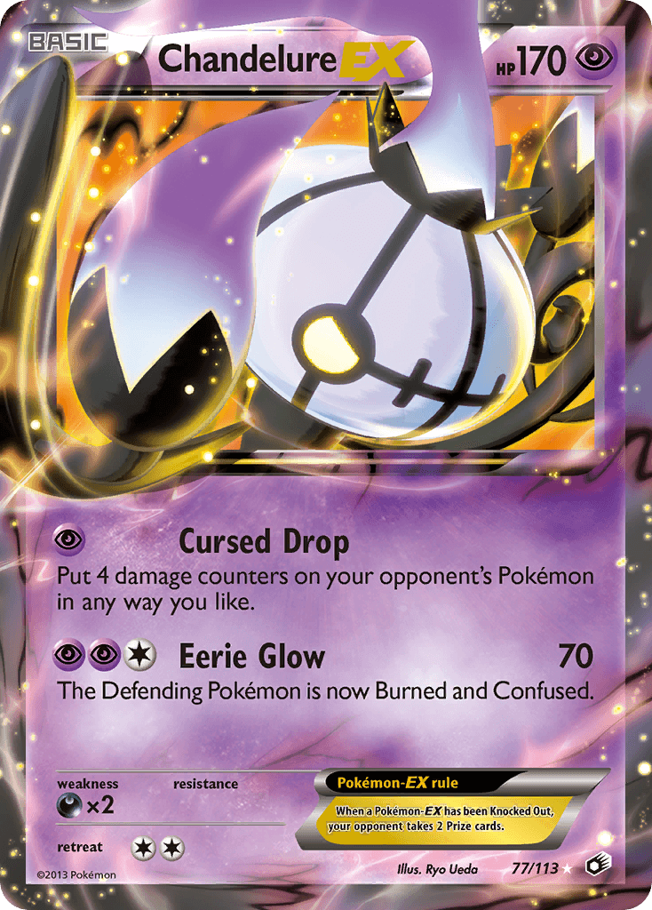 Chandelure-EX z edície Legendary Treasures, karta č.77