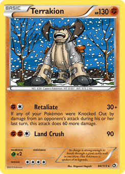 Terrakion z edície Legendary Treasures, karta č.84