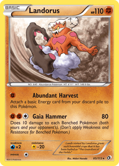 Landorus z edície Legendary Treasures, karta č.85