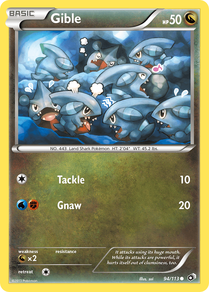 Gible z edície Legendary Treasures, karta č.94