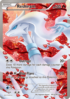 Reshiram z edície Legendary Treasures, karta č.RC22