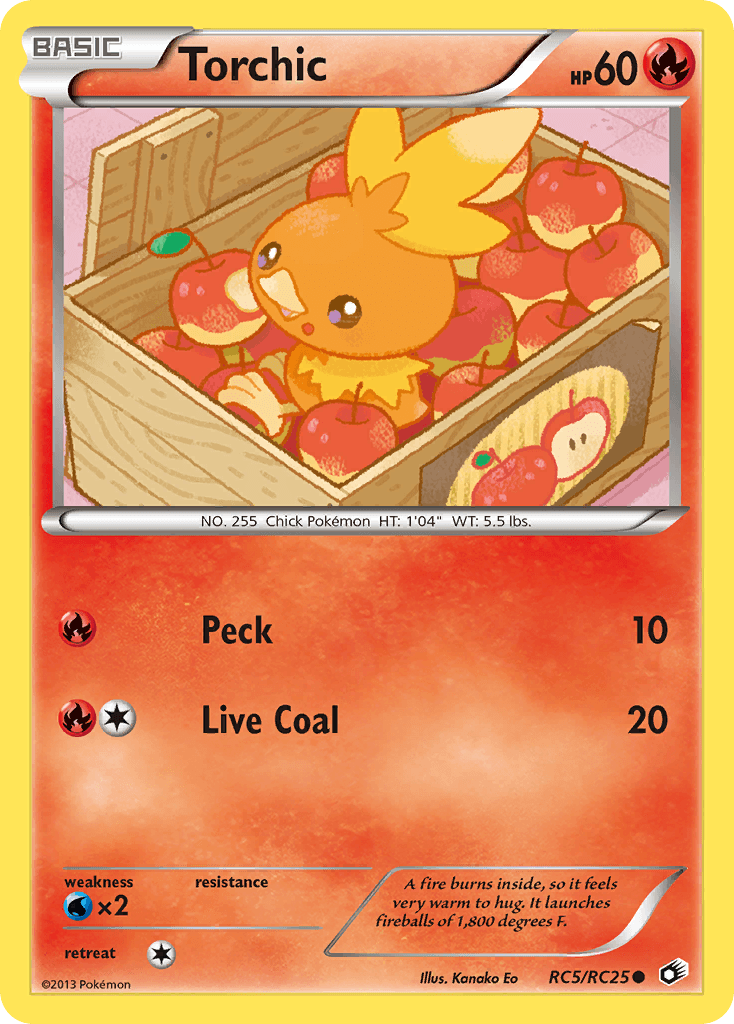 Torchic z edície Legendary Treasures, karta č.RC5
