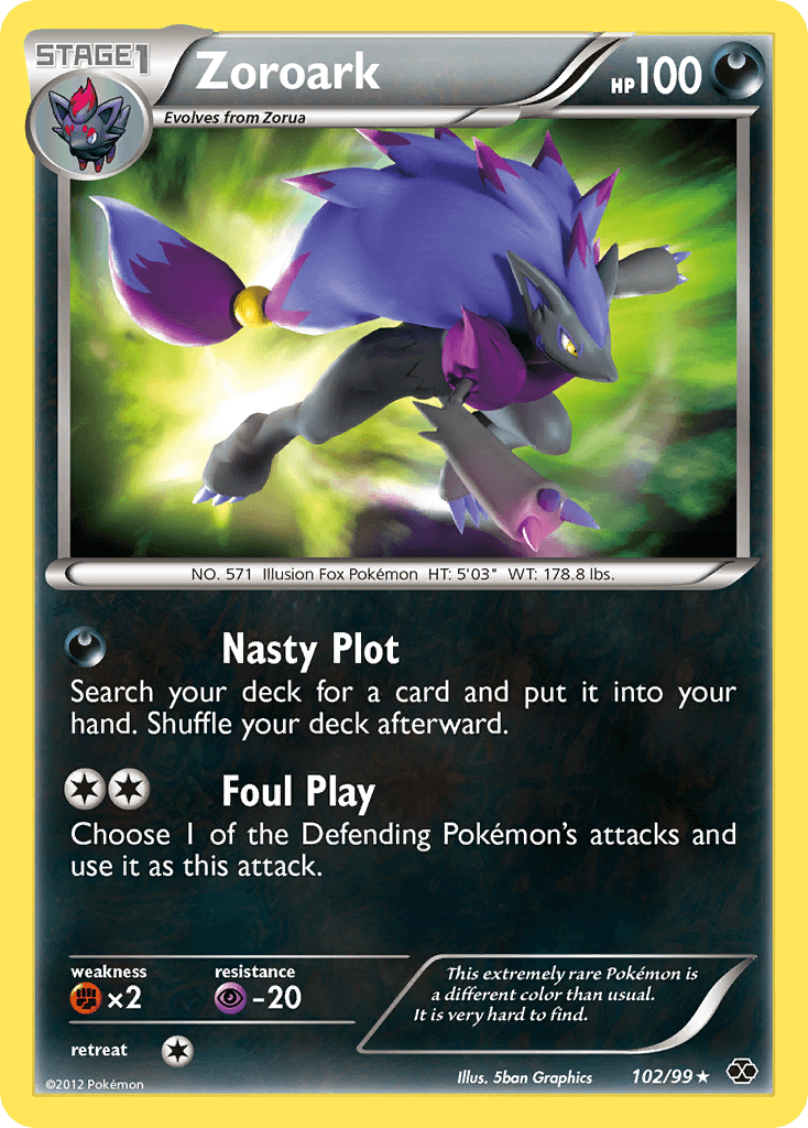 Zoroark z edície Next Destinies, karta č.102