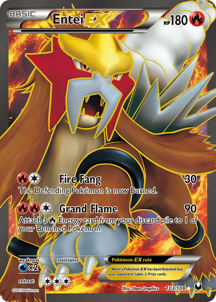 Entei-EX z edície Dark Explorers, karta č.103