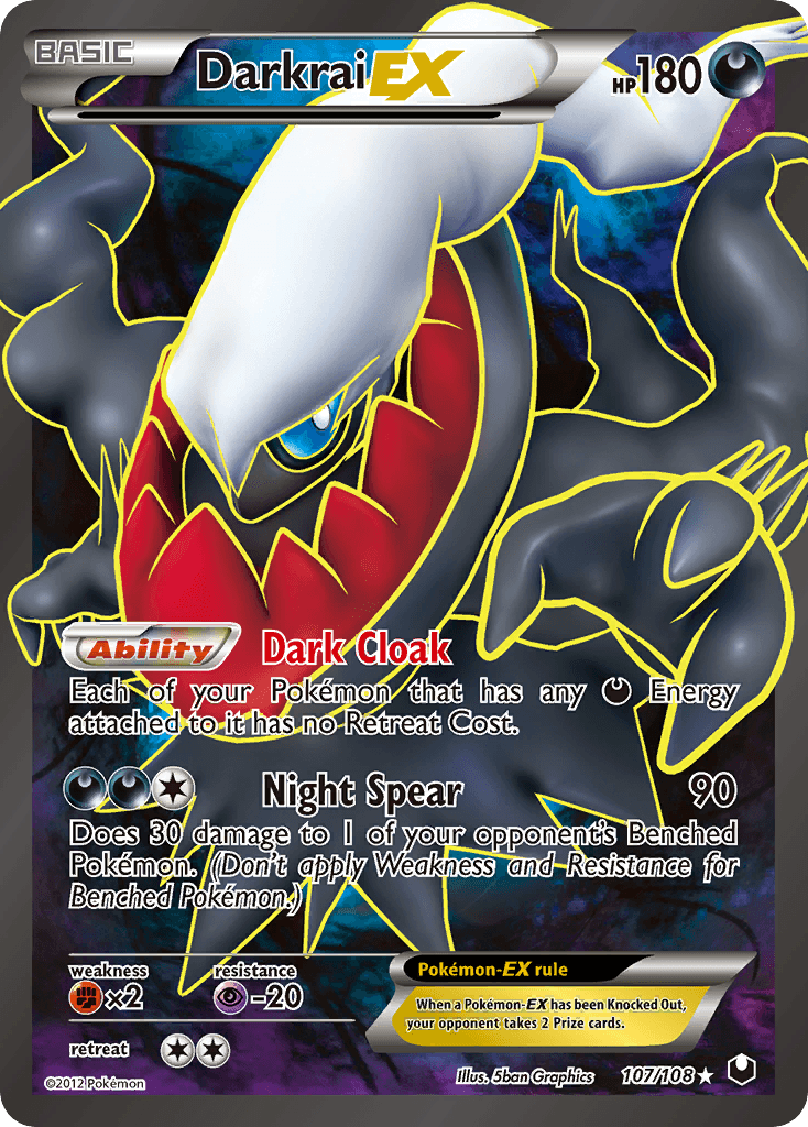 Darkrai-EX z edície Dark Explorers, karta č.107