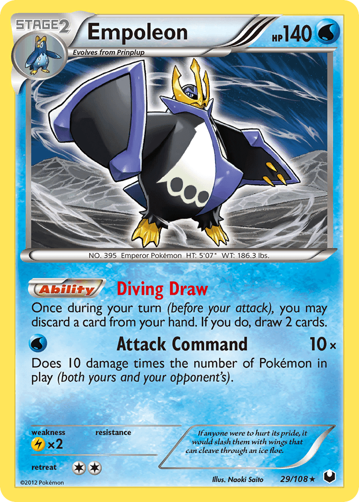 Empoleon z edície Dark Explorers, karta č.29