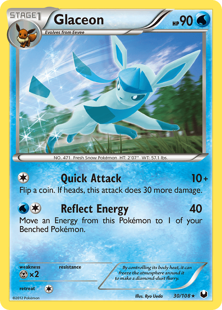 Glaceon z edície Dark Explorers, karta č.30