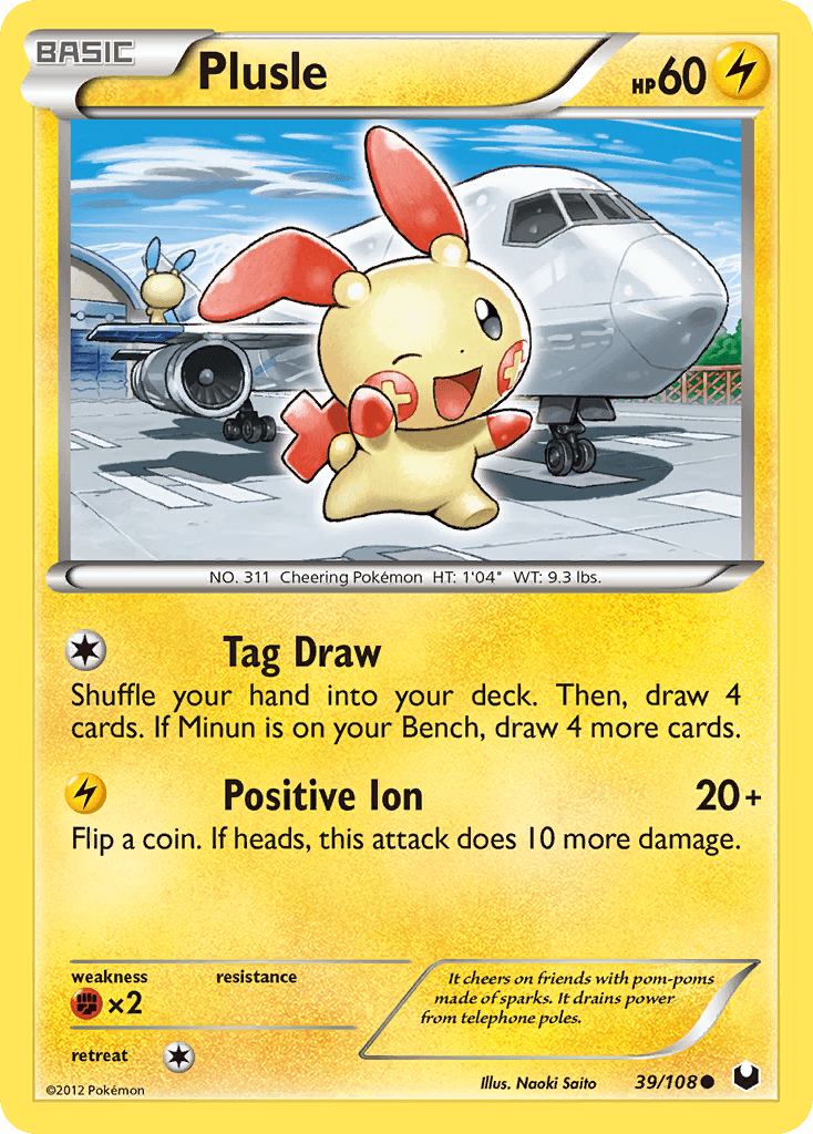 Plusle z edície Dark Explorers, karta č.39