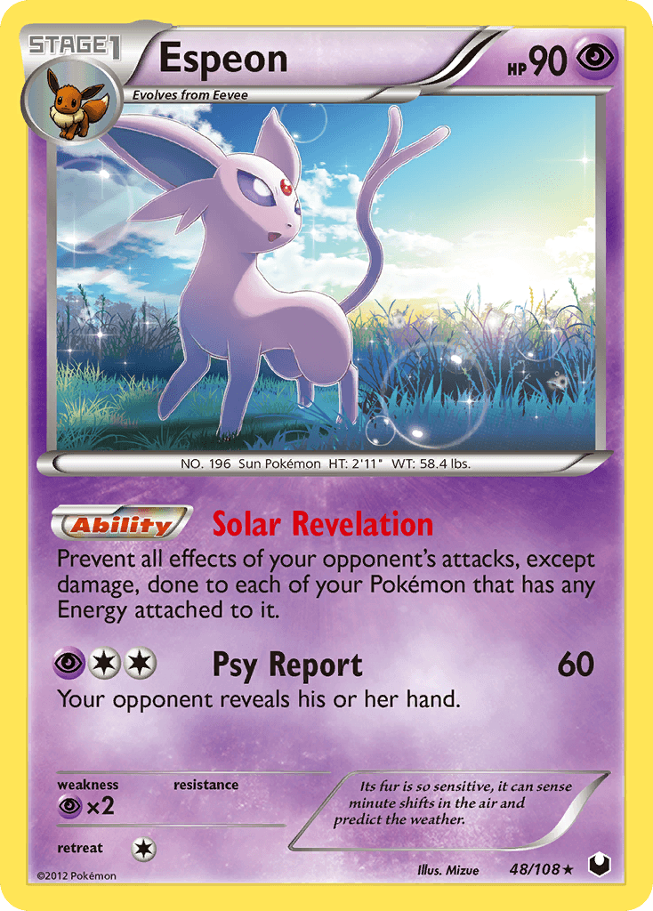 Espeon z edície Dark Explorers, karta č.48