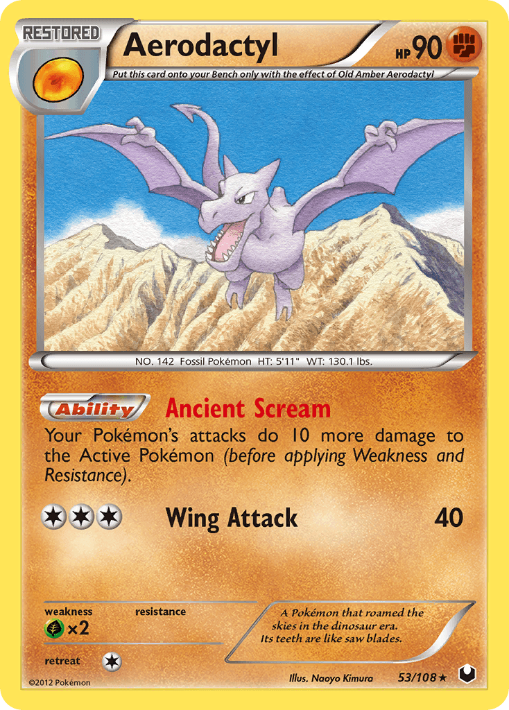 Aerodactyl z edície Dark Explorers, karta č.53
